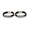 304 Stainless Steel Beaded Link Bracelet with Magnetic Clasp for Men Women BJEW-C021-22-P-1