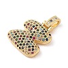 Brass Micro Pave Cubic Zirconia Pendants ZIRC-P121-01G-Z-2