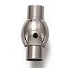 Tarnish Resistant 304 Stainless Steel Magnetic Clasps with Glue-in Ends STAS-L254-001B-P-1
