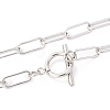 304 Stainless Steel Paperclip Chain Necklaces NJEW-H305-10P-2