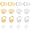   40pcs 2 Colors Adjustable Brass Ring Components and 40Pcs Glass Cabochons DIY-PH0002-70-1