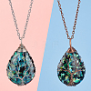 BENECREAT 4Pcs 2 Colors Teardrop Pendant Necklaces Set NJEW-BC0001-04-3