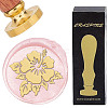 Brass Wax Seal Stamps with Wood Handle AJEW-WH0412-0179-1