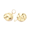 Brass Twist Flat Round Dangle Leverback Earrings for Women EJEW-N012-58-2