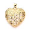Brass Micro Pave Clear Cubic Zirconia Pendants KK-N268-52G-1
