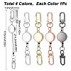 SUNNYCLUE 4Pcs 4 Colors Heavy Duty Alloy Retractable Keychain Clasps FIND-SC0004-32-2