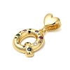 Rack Plating Brass Micro Pave Clear Cubic Zirconia Perdants KK-C067-12G-Q-2