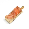 Plated Natural Druzy Agate Rectangle Pendants G-R275-13-2