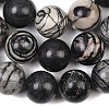 Natural Black Netstone Beads Strands G-L648-A11-16mm-5