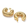 C-Shaped with Coin Pattern Stud Earrings EJEW-G355-06G-2