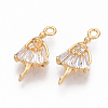 Brass Cubic Zirconia Pendants KK-S340-08G-1