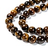 Natural Grade AB Tiger Eye Round Beads Strands X-G-O047-02-10mm-3