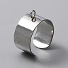 304 Stainless Steel Open Cuff Finger Ring Components X-STAS-WH0029-40B-P-1