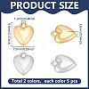 10Pcs 2 Colors Brass Charms KK-WR0001-73-2