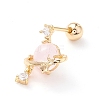 Planet with Star Cubic Zirconia Dangle Stud Earrings LS-EJEW-A065-14G-1