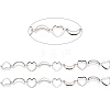 Tarnish Resistant 201 Stainless Steel Moon & Heart Link Chains CHS-F015-02P-1-2