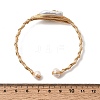 Brass Wire Wrapped Natural Baroque Pearl Cuff Bangles for Women BJEW-D453-02G-5