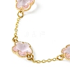 Glass Flower Link Bracelets BJEW-JB10219-01-3