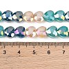 Electroplate Transparent Glass Beads Strands GL-CBADAFE-01J-5