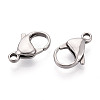 304 Stainless Steel Lobster Claw Clasps X-STAS-T065-17mm-34P-2