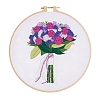 Flower Pattern DIY Embroidery Kit DIY-P077-137-1