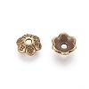 6-Petal Tibetan Style Alloy Flower Bead Caps LS-TIBE-S220-AB-01-NR-2