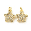 Rack Plating Brass Micro Pave Clear Cubic Zirconia Charms KK-Z067-23G-04-1