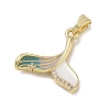 Brass Enamel & Clear Cubic Zirconia Pendants KK-G603-01G-02-2