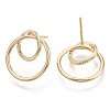 Brass Stud Earring Findings X-KK-N230-09G-NF-2