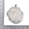 Natural Yellow Quartz & Druzy Agate Geode Pendants G-G162-02P-02-3
