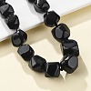 Natural Dyed & Heated Black Agate Nuggets Beaded Necklaces for Women Men NJEW-K388-01P-2