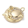 Brass with Cubic Zirconia Charms KK-Q817-03G-2