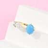 Oval Synthetic Turquoise Rings KK-P299-11G-3