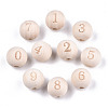 Unfinished Natural Wood European Beads WOOD-S045-141A-1