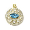 Brass Micro Pave Cubic Zirconia Pendants KK-E092-30G-03-1