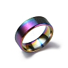 Titanium Steel Wide Band Finger Rings for Women Men RJEW-WH0009-13C-M-1