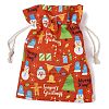 Christmas Theme Cloth Printed Storage Bags ABAG-F010-02C-03-2