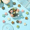 50Pcs Plating Opaque Acrylic Beads MACR-CJ0001-90-5