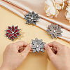 4Pcs 4 Colors Rhinestone with PU Leather Iron/Sew on Appliques DIY-FH0006-99-3