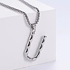 3Pcs Stainless Steel Textured Letter Pendants LW4134-21-1