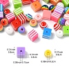 200Pcs 2 Styles Stripe Resin Beads RESI-YW0002-11-3