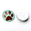 Dog Pawprint Pattern Luminous Dome/Half Round Glass Flat Back Cabochons for DIY Projects GGLA-UK0001-8mm-C06-3