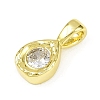 Brass Pave Clear Cubic Zirconia Pendants KK-L238-24G-2