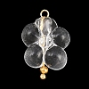 Transparent Acrylic & Stainless Steel Pendants TACR-G051-01G-01-1