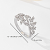 Brass Micro Pave Cubic Zirconia Finger Rings for Women PB9120-7-2