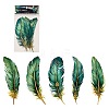 Feather 5Pcs PET Self-Adhesive Stickers PW-WGFA1BB-01-1