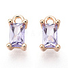Brass Cubic Zirconia Charms X1-KK-S350-367P-1
