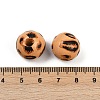 Painted Wood European Beads WOOD-F017-04F-3