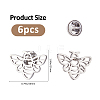 6Pcs Bees 304 Stainless Steel Lapel Pin Backs for Backpack Clothes JEWB-FH0003-11P-2