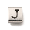 Letter Style 304 Stainless Steel Square Slide Charms STAS-L132-11J-1